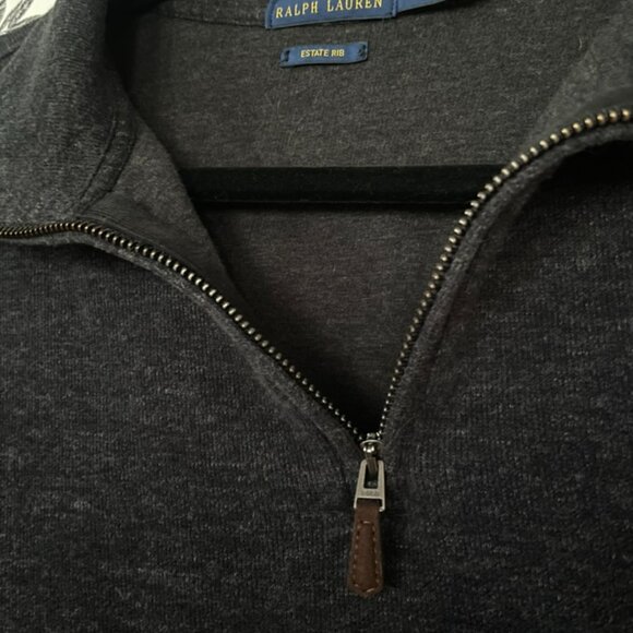 Dark Grey Ralph Lauren Polo Pullover Mens XL Half Zip - Picture 3 of 6